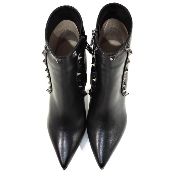 ALESSANDRO DI MARIA 🇮🇹 WOMEN BLACK LEATHER FASHION ANKLE BOOTIE - Picture 6 of 9